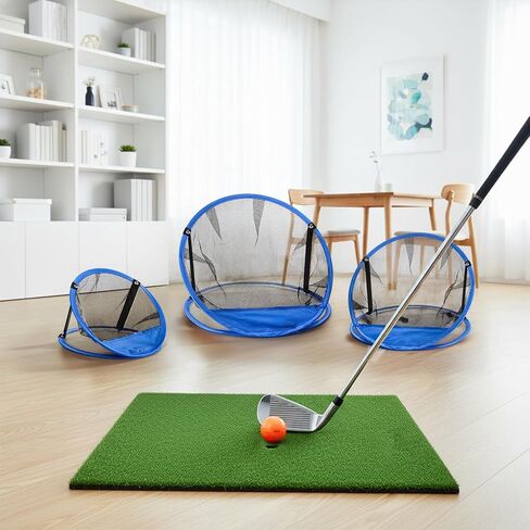 Jucoan Set of 3 Golf Chipping Net, 3 Sizes 12", 18", 24" Pop Up Golf Target Practice Net for Indoor Outdoor Backyard, Gift for Men, Father, Husband, Golfers in Saudi Arabia