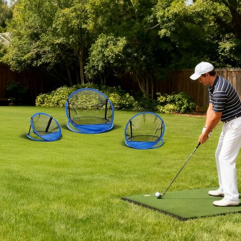 Jucoan Set of 3 Golf Chipping Net, 3 Sizes 12", 18", 24" Pop Up Golf Target Practice Net for Indoor Outdoor Backyard, Gift for Men, Father, Husband, Golfers in Saudi Arabia