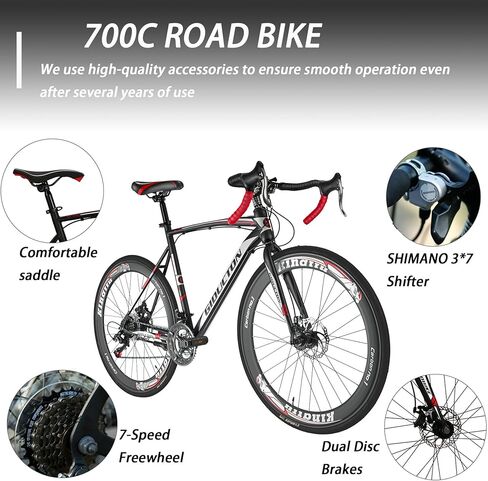 Road Bike, 700C, 54cm Frame, 21-Speed, Disc Brake, Men's Adult Bicycle in Saudi Arabia