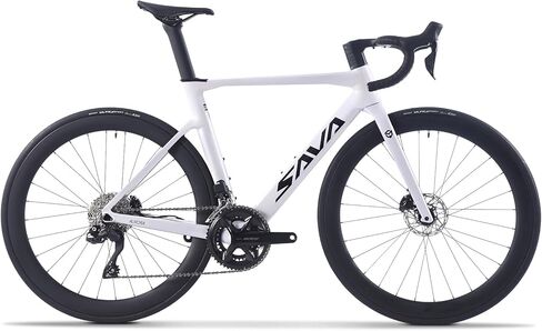 SAVADECK Carbon Road Bike, Lightweight 24-Speed Shifting Road Bicycle with Shimano 105 Di2 7170 Groupset, Carbon Frame with 700C Carbon Wheelset Disc Brake, Integrated Design Race Bikes for Adults in Kuwait