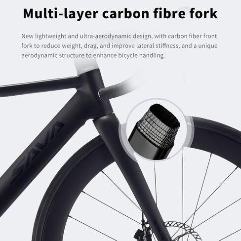 SAVADECK Road Bike with Carbon Front Fork and Wheelset, Aluminum Alloy Frame with Shimano 105 R7100 Groupset, Full Internal Cable Routing, Oil Disc Brake Adult Racing with 24S in Saudi Arabia