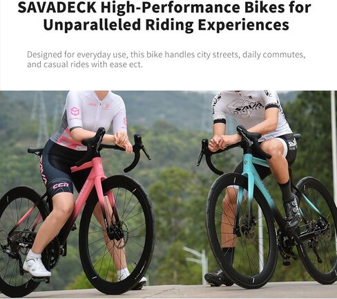 SAVADECK Road Bike with Carbon Front Fork and Wheelset, Aluminum Alloy Frame with Shimano 105 R7100 Groupset, Full Internal Cable Routing, Oil Disc Brake Adult Racing with 24S in Saudi Arabia