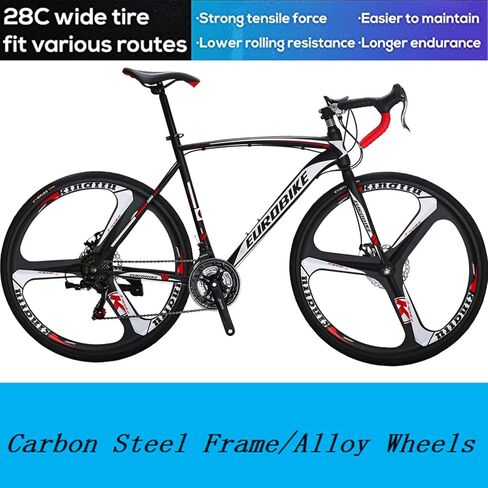 EUROBIKE Road Bike TSM XC550 Bike 21 Speed Dual Disc Brake 54CM 3-Spoke Wheels Bicycle…… in Saudi Arabia