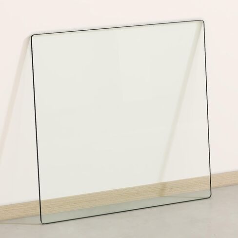 سطح طاولة زجاجي مربع مقاس 20 × 20 بوصة، سطح طاولة من الزجاج المقسى بسمك 1/4، سطح طاولة طعام مصقول بحافة، مناسب لطاولة الطعام، وطاولة القهوة، ومكتب المكتب، والطاولة الجانبية in Saudi Arabia