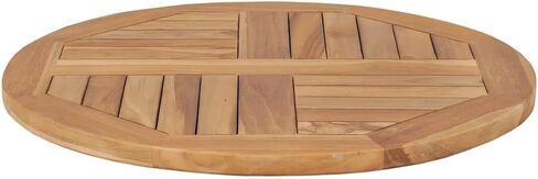 سطح طاولة من خشب الساج الصلب الطبيعي، سطح طاولة بديل دائري الشكل للاستخدامات السكنية أو التجارية، 23.6 بوصة × 23.6 بوصة، -597 in Kuwait
