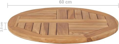 سطح طاولة من خشب الساج الصلب الطبيعي، سطح طاولة بديل دائري الشكل للاستخدامات السكنية أو التجارية، 23.6 بوصة × 23.6 بوصة، -597 in Kuwait