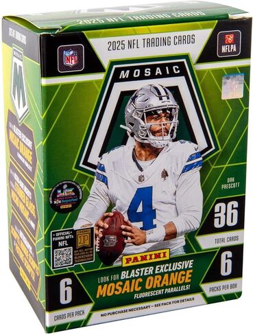 2025–26 Panini Mosaic Football Blaster Box – Retail Exclusive Mosaic Parallels & Inserts – NFL Trading Cards – Sealed Retail Box in Saudi Arabia
