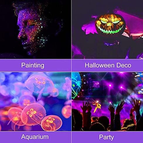 Curing Lamp 365nm 60W AC90-240V 6 Beads LED Charging Lamp Portable Waterproof for Party Supplies Glue Curing Glow Neon Glow in the Dark with AC Plug, Lamp in Saudi Arabia