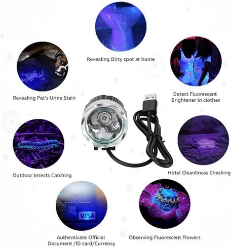 مصباح إضاءة صغير، مصباح علاج USB LED أرجواني T6 لإصلاح الهاتف، بطول موجي 395 400 نانومتر in Saudi Arabia