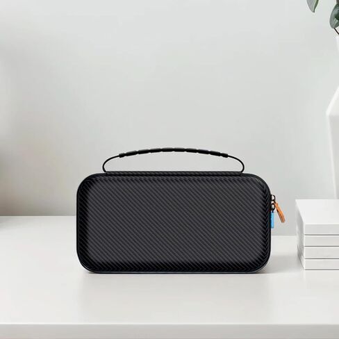 حقيبة حمل رفيعة من Gaekol لجهاز Switch 2 (2025)، حقيبة سفر واقية مع 12 فتحة لبطاقة الألعاب لملحقات Nintendo Switch 2، حقيبة صلبة محمولة مصنوعة من مادة البولي يوريثان مع تصميم من ألياف الكربون in Saudi Arabia