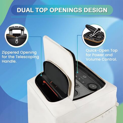 حافظة مكبر صوت متوافقة مع JBL PartyBox 310/320، حقيبة تخزين واقية شديدة التحمل مع جيوب ملحقة، بطانة مبطنة، غطاء مقاوم للغبار والخدش للسفر في الهواء الطلق، أبيض (الجراب فقط) in Kuwait