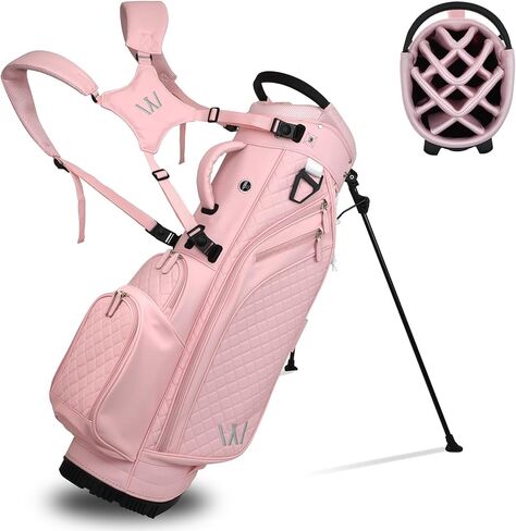 Luxury Womens Golf Bag, PU Leather Golf Stand Bag for Women/Ladies, 14-Way Full-Length Top Dividers, Ultra Lightweight, Large Pockets for Accessories in Saudi Arabia