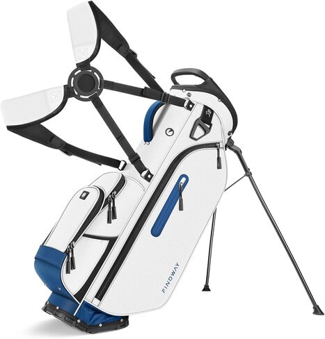 حقيبة Findway 5 Way Golf Stand، حقائب جولف خفيفة الوزن للرجال والنساء مع فواصل كاملة الطول وجيوب متعددة وحزام مزدوج مبطن وغطاء للمطر in Kuwait