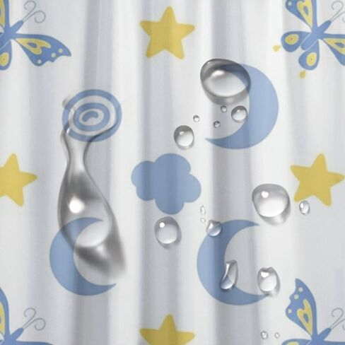 ستارة حمام على شكل نجمة فراشة مع خطافات، ستارة حمام صيفية مقاومة للماء على طراز الفندق، قماش قابل للغسل، ستائر جمالية للعطلات، دش للحمام بوهو ديكور الحمام 68 × 72 بوصة in Kuwait