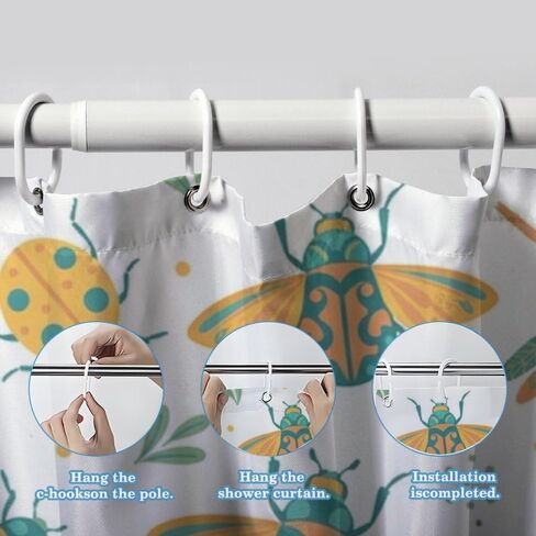 ستارة كشك دش على شكل ورقة شجر مع خطافات، ستارة دش صيفية مقاومة للماء جمالية، ستائر مصممة فاخرة للعطلات من القماش قابلة للغسل لإكسسوارات الحمام Rv Boho مقاس 48 × 72 بوصة in Kuwait