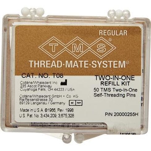 Coltene Whaledent T08 TMS T-08 دبابيس عادية 0.027 بوصة / 0.675 مم مطلية بالذهب 50/عبوة in Kuwait
