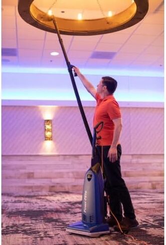 Powr-Flite Borelli Dual Pro Commercial Vacuum Cleaner, PV160-W14-U Model - Bagged Upright Vacuum Cleaner with HEPA Filtration - Heavy Duty Dual-Motor High Suction Power, 12-Foot Reach, 60 Ft Cord in Kuwait