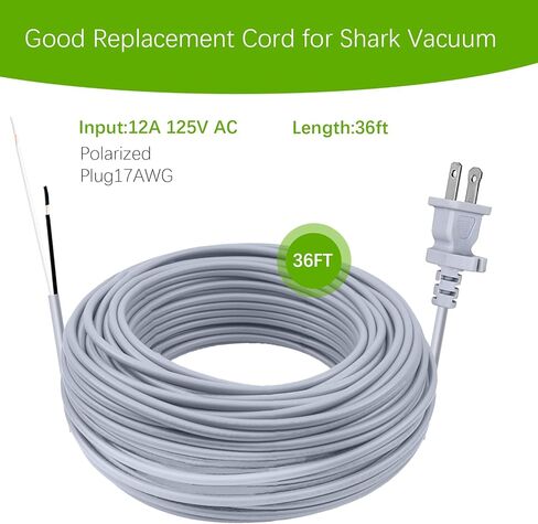سلك بديل بطول 36 قدم لمكنسات Shark Navigator/Rotator LiftAway Pro المستقيمة، NV355 NV356 NV357 UV400 UV540 NV36 NV60 NV80 NV360 كابل الطاقة الكهربائية NV370 NV501 NV502 NV450 NV402 in Kuwait