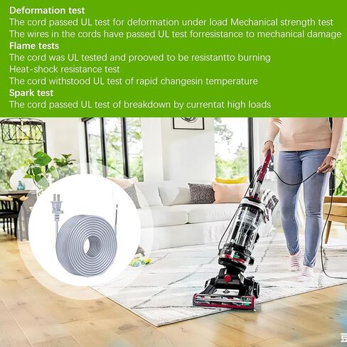 سلك بديل بطول 36 قدم لمكنسات Shark Navigator/Rotator LiftAway Pro المستقيمة، NV355 NV356 NV357 UV400 UV540 NV36 NV60 NV80 NV360 كابل الطاقة الكهربائية NV370 NV501 NV502 NV450 NV402 in Kuwait