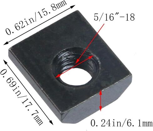 20Pcs 5/16"-18 Slide in Economy T-Nut for T Slot Track, Galvanized Carbon Steel Hammer Head T-Slot Sliding Nuts for Aluminum Extrusion (Black) in Saudi Arabia