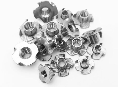 5/16 "-18 T-Nut، الفولاذ المقاوم للصدأ 4-Prong Tee Nut للخشب، الخزانات، حوامل تسلق الصخور، إدراج ملولب، أثاث 25 قطعة in Kuwait