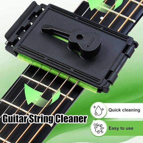 Fret Floss, Guitar String Cleaner, Portable Guitar Cleaning Cloth Scrubber for Fretboard and Fingerboard Maintenance Reusable Cleaning Tool for Guitar Bass Ukulele in Kuwait