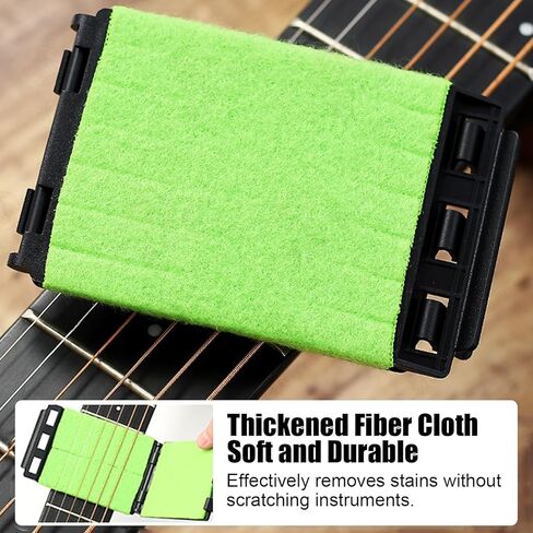 Fret Floss, Guitar String Cleaner, Portable Guitar Cleaning Cloth Scrubber for Fretboard and Fingerboard Maintenance Reusable Cleaning Tool for Guitar Bass Ukulele in Kuwait