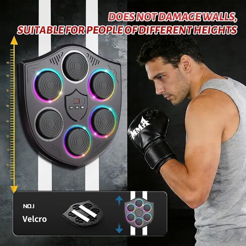 Music Boxing Machine for Adults, Wall Mounted Smart Punching Trainer, Interactive Boxing Target for Home Fitness in Saudi Arabia
