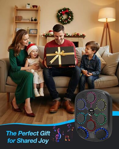 آلة ملاكمة موسيقية للبالغين والأطفال، هدف ملاكمة ذكي مثبت على الحائط بتقنية البلوتوث مع تعليقات LED وقفازات ملاكمة، حقيبة ملاكمة إلكترونية لصالة الألعاب الرياضية المنزلية للتمرينات الداخلية in Kuwait