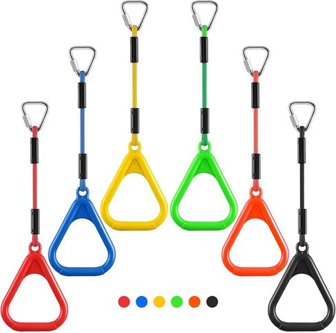 PELLOR Gymnastic Ring, Ninja Rings, Monkey Bars Adjustable Children's Home Gym Equipment, Pull Up Rings Sets for Workout Bodyweight Fitness Training in Kuwait