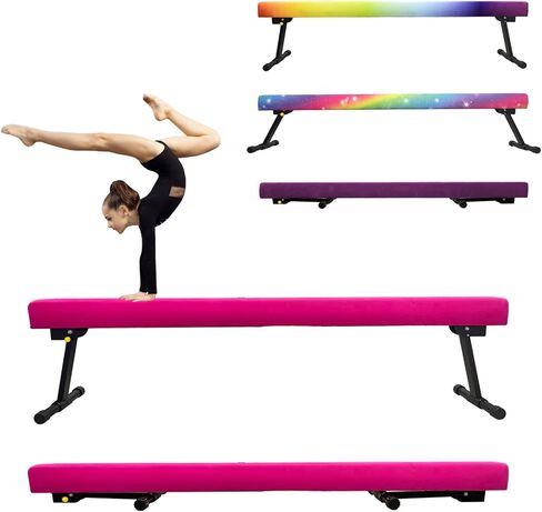 86 York 6ft/8ft Gymnastics Balance Beam, High and Low Floor Beam Gymnastics Equipment for Kids/Adults,Gymnastics Beam for Training,Physical Therapy and Professional Home Training with Legs in Saudi Arabia