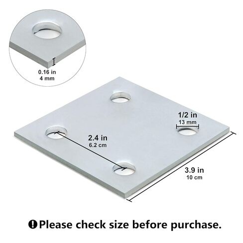 ألواح فولاذية مقاس 3.9 × 3.9 بوصة مع ثقوب، 8 عبوات من الألواح المعدنية المجلفنة، صفائح مربعة قابلة للحام والطلاء للاستخدام الصناعي والاستخدام اليدوي in Kuwait