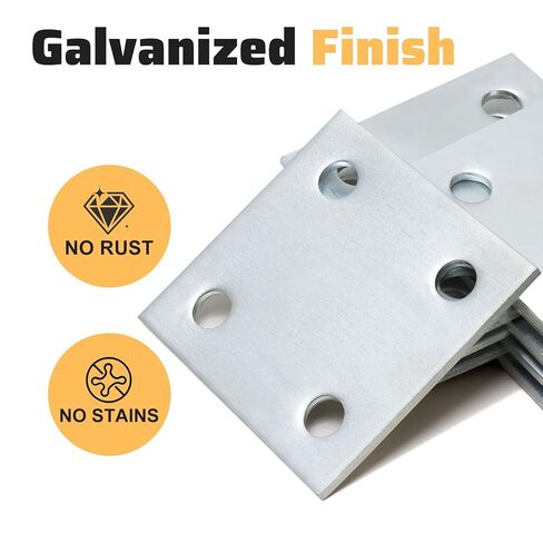 ألواح فولاذية مقاس 3.9 × 3.9 بوصة مع ثقوب، 8 عبوات من الألواح المعدنية المجلفنة، صفائح مربعة قابلة للحام والطلاء للاستخدام الصناعي والاستخدام اليدوي in Kuwait