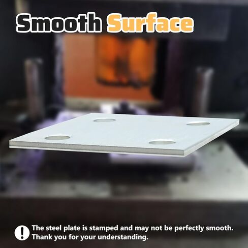 ألواح فولاذية مقاس 3.9 × 3.9 بوصة مع ثقوب، 8 عبوات من الألواح المعدنية المجلفنة، صفائح مربعة قابلة للحام والطلاء للاستخدام الصناعي والاستخدام اليدوي in Kuwait