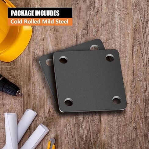 1/4 Square Steel Plate Base 3x3 for Tile, Hot Rolled Weldable A36 Flat Metal Plate Sheet 3 inch with Holes 2 Pack in Saudi Arabia
