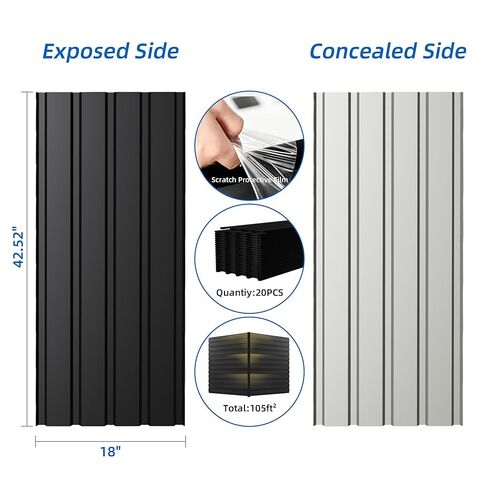 Metal Roof Panels,L42.5×W18 in20 pcs, Galvanized Steel Roofing Sheets, Anti-Rust & UV-Resistant, Lightweight Yet Sturdy, Perfect for Barns, Garages, Patios & Industrial Use in Saudi Arabia