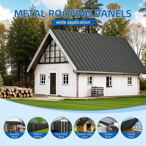 Metal Roof Panels,L42.5×W18 in20 pcs, Galvanized Steel Roofing Sheets, Anti-Rust & UV-Resistant, Lightweight Yet Sturdy, Perfect for Barns, Garages, Patios & Industrial Use in Saudi Arabia