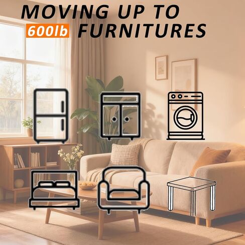 QISHENG - Adjutable Lifting Straps for 2 Movers - Move Furniture Easily and Safely - Perfect for Lifting and Moving Heavy Objects, Orange in Kuwait