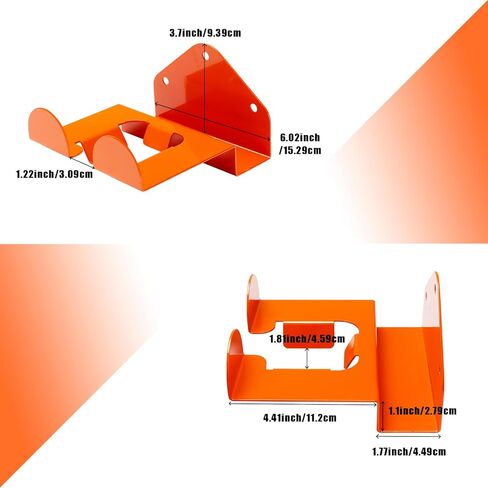 Steel Wall Mount Tool Holder, Orange, 6 x 4 inch, Heavy Duty Storage Hooks with Mounting Hardware in Saudi Arabia