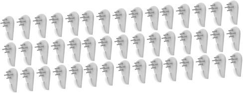 TEHAUX 1set Non-Trace Nail Hooks Plastic White Invisible Nail Invisible Nail Wall Hooks Invisible Nail Hanging Hangers 25pcs in Saudi Arabia