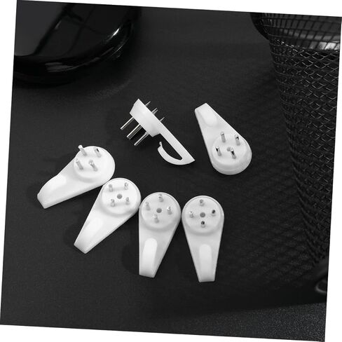 TEHAUX 1set Non-Trace Nail Hooks Plastic White Invisible Nail Invisible Nail Wall Hooks Invisible Nail Hanging Hangers 25pcs in Saudi Arabia