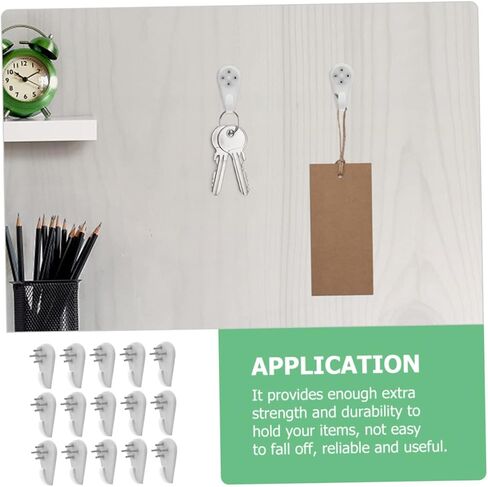 TEHAUX 1set Non-Trace Nail Hooks Plastic White Invisible Nail Invisible Nail Wall Hooks Invisible Nail Hanging Hangers 25pcs in Saudi Arabia