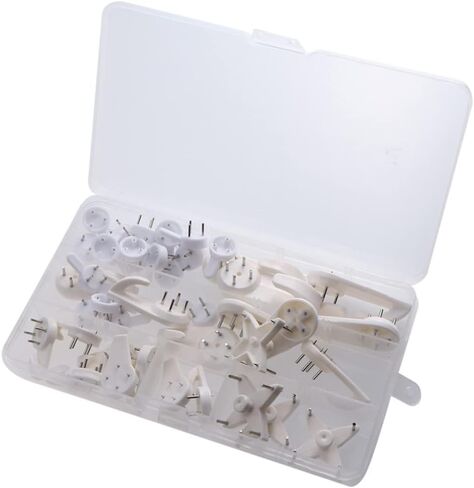 STOBOK 42pcs Seamless Photo Frame Hook Set No Damage Invisible Hangers for Wall Art Picture Frames and Small Gadgets Plastic Design for Easy Installation in Saudi Arabia