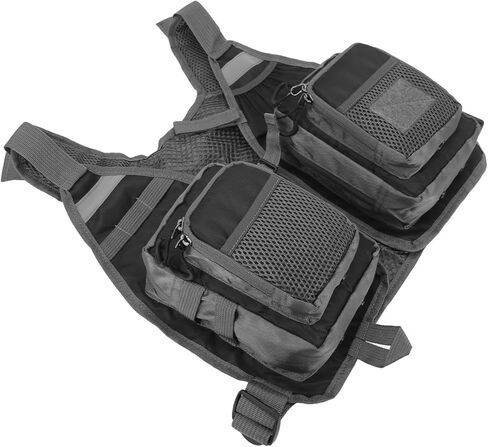 Fly Fishing Vest, Lightweight Polyester Multiple Pockets Adjustable Fit Fishing Vest for Kayak River Anglers Outdoor Adventure in Kuwait