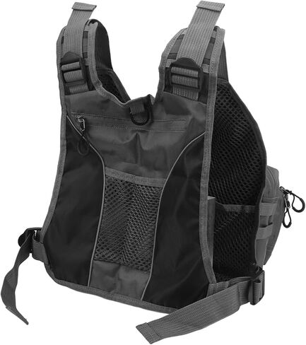 Fly Fishing Vest, Lightweight Polyester Multiple Pockets Adjustable Fit Fishing Vest for Kayak River Anglers Outdoor Adventure in Kuwait