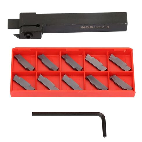 Lathe Grooving Cut Off Tool Holder,10PCS MGEHR1212 3 Lathe Grooving Indexing Tool Holder with 10 Inserts Indexable Carbide Cutting Inserts in Kuwait
