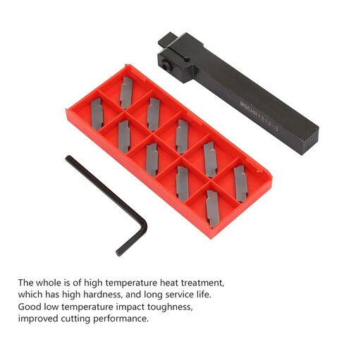 Lathe Grooving Cut Off Tool Holder,10PCS MGEHR1212 3 Lathe Grooving Indexing Tool Holder with 10 Inserts Indexable Carbide Cutting Inserts in Kuwait