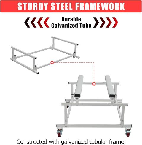 Heavy Duty Jet Ski Stand Dolly Cart - 1000LB Capacity Adjustable Boat Trailer with 4 Swivel Casters (2 Locking), Thick Padded Fabric, Galvanized Steel for PWC, Inflatable Boats, Storage & Transport in Kuwait