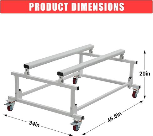 Heavy Duty Jet Ski Stand Dolly Cart - 1000LB Capacity Adjustable Boat Trailer with 4 Swivel Casters (2 Locking), Thick Padded Fabric, Galvanized Steel for PWC, Inflatable Boats, Storage & Transport in Kuwait