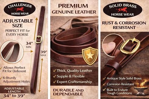 CHALLENGER Horse Hermann Oak Leather Replacement Headstall Throat-Latch 404RS04LT in Saudi Arabia